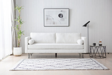 Divano bianco 3 posti con gambe in metallo