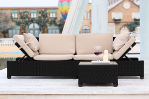 Salotto Da Giardino Salottino in Rattan Set Di Mobili 4 Posti con Tavolino E Ripiano In Vetro Divano 2 Posti E 2 Poltrone Per Terrazzo Esterno Piscina Balcone Cuscini Sfoderabili Colore Grigio Salotto Da Giardino Salottino in Rattan Set Di Mobili 4 Posti con Tavolino E Ripiano In Vetro Divano 2 Posti E 2 Poltrone Per Terrazzo Esterno Piscina Balcone Cuscini Sfoderabili Colore Grigio