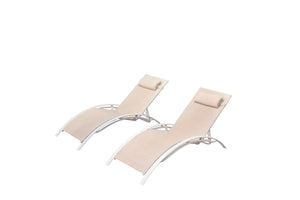Set di 2 sedie a sdraio Bahia Ecru su sfondo bianco concept u
