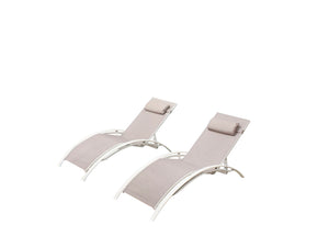 Set di 2 sedie a sdraio Bahia talpa su sfondo bianco concept u