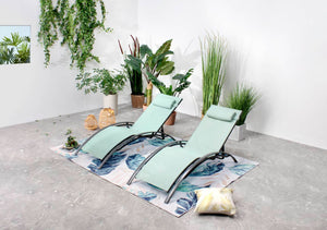 Set di 2 sedie a sdraio Bahia verde pastello concept u