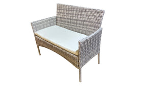 Set da giardino 4 posti in resina intrecciata Beige e bianco zoom 1 concept u