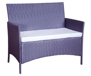 Set da giardino 4 posti in resina intrecciata Grigio e bianco zoom 2 concept u