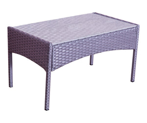 Set da giardino 4 posti in resina intrecciata Grigio e bianco zoom 4 concept u