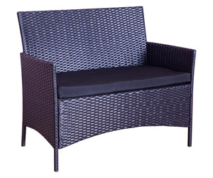 Set da giardino 4 posti in resina intrecciata Nero e nero zoom 2 concept u