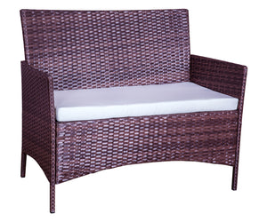 Set da giardino 4 quadrati in resina intrecciata Marrone e bianco zoom 2 concept u