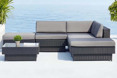 Rinoceronte in resina set da giardino 5 quadretti Grigio