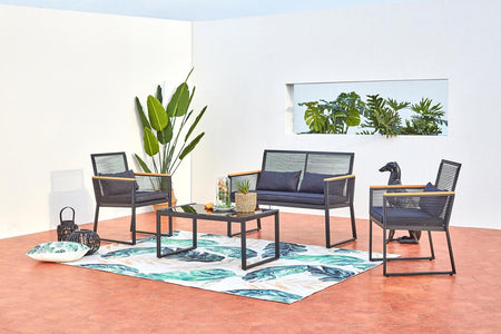 mobili da giardino bassi Nero e legno Mihata concept-u