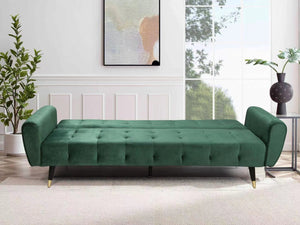 divano letto in velluto verde