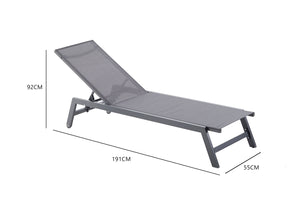 set di 2 sedie a sdraio e tavolino dimensioni grigio concept u