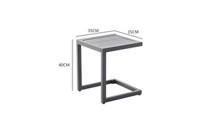 set di 2 sedie a sdraio e tavolino grigio scuro dimensioni tavolo concept-u