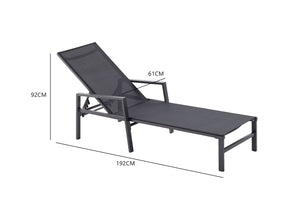 set di 2 sedie a sdraio nero e tavolino dimensioni concept u