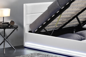struttura letto con contenitore LED 140x190 cm Bianco New york zoom 1 concept u