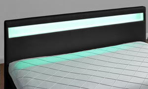 struttura letto design led 160x200 in similpelle nero con cassetti Enfield zoom led concept u